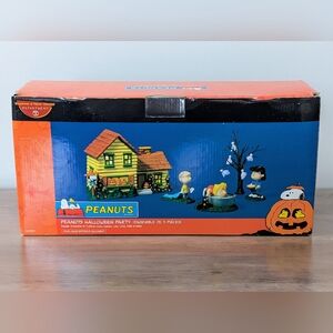 Dept 56 Peanuts Halloween Party Set 5 House Linus Sally Lucy Tree 59097 ~ RARE